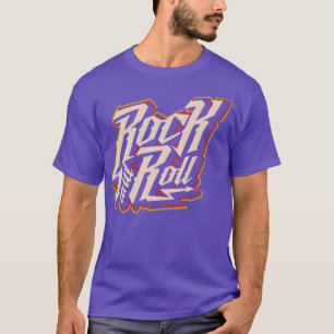 Rock and Roll design badge lettering T-Shirt