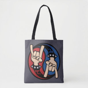 Rock and Roll Devil Horns Yin Yang Tote Bag