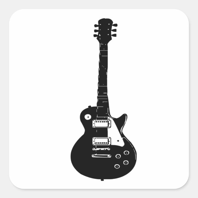 Rock and Roll electric and acoustic guitar  Square Sticker (Front)