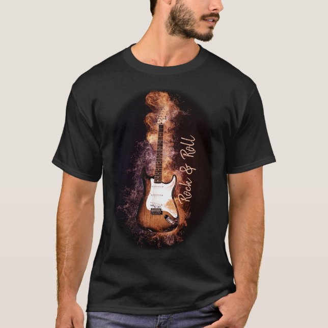 Rock and Roll Electric Guitar Rock and Roll T-Shirt (Front)