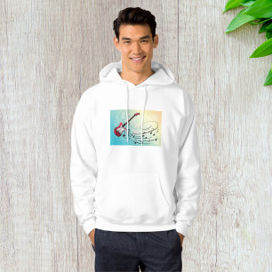 Rock and Roll Electric Guitar Swirling Music Notes Hoodie