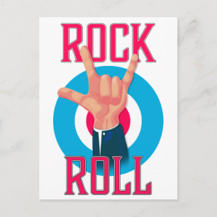 Rock and roll Evil's horns Postcard