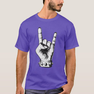 Rock And Roll Finger Sign Music Cool Rock Band Pun T-Shirt