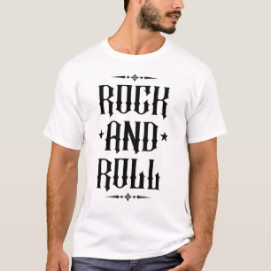 Rock and Roll Gothic Typography Design T-Shirt