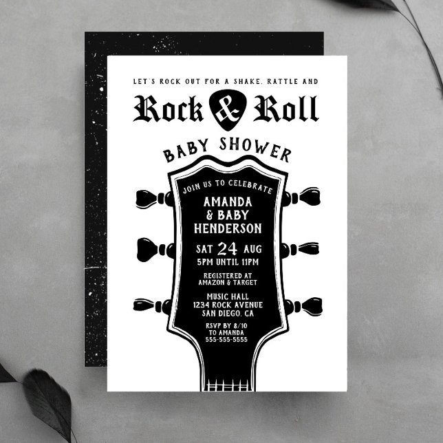 Rock and Roll Guitar Baby Shower Invitation (Creator Uploaded)
