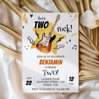 Rock and Roll Guitar Birthday Invitation