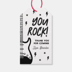 Rock and Roll Guitar Birthday Party Favour Tag