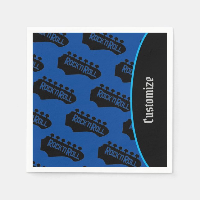 Rock and Roll Guitar Pattern 2 Napkin (Front)