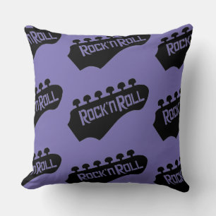 Rock and Roll Guitar Pattern Throw Pillow