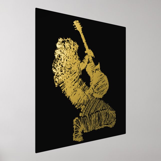 Rock and Roll Guitar Player Foil Prints (Laydown)