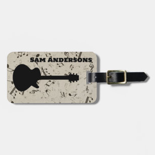 Rock and Roll Guitar Sound Wave Luggage Tag