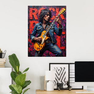 Rock and Roll Guitarist Poster