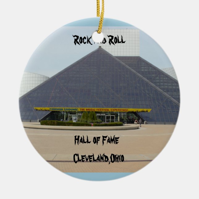 Rock and Roll Hall of Fame Cleveland,Ohio Ornament (Front)