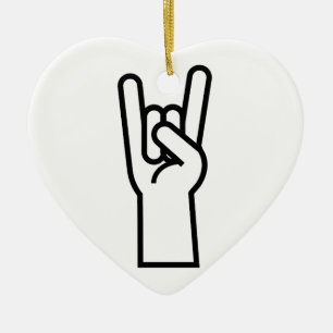 Rock and Roll Hand Ceramic Tree Decoration