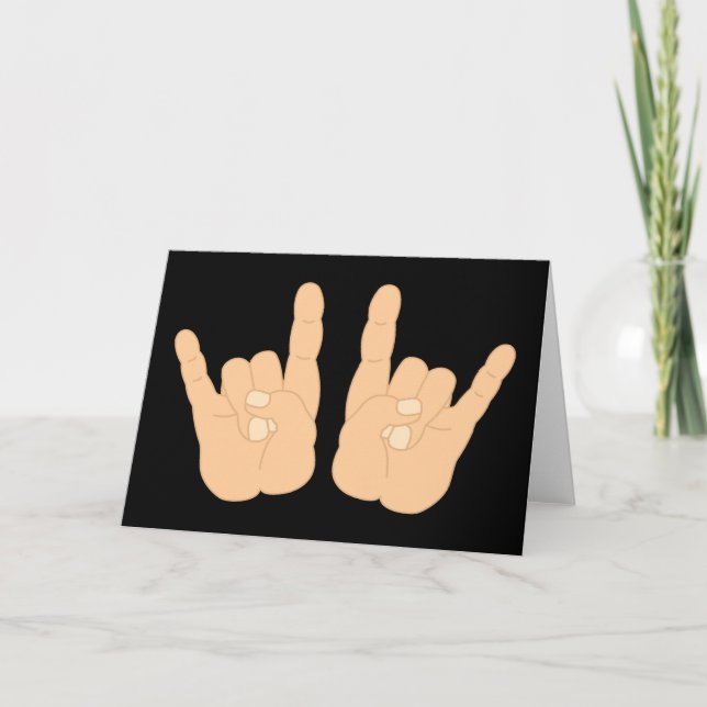 Rock and Roll Hand Sign Card (Front)