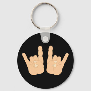 Rock and Roll Hand Sign Key Ring