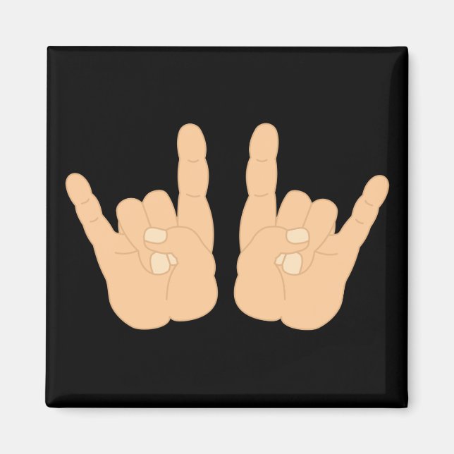 Rock and Roll Hand Sign Magnet (Front)
