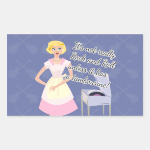 Rock and Roll Housewife Motto Funny Slogan Rectangular Sticker