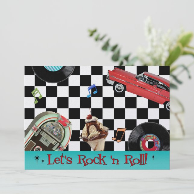 Rock and Roll Invitation (Standing Front)