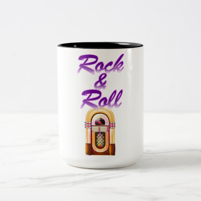 Rock and Roll Jukebox Two-Tone Coffee Mug (Center)