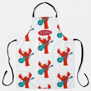 Rock and Roll Lobster Guitar Crustacean Pattern Apron