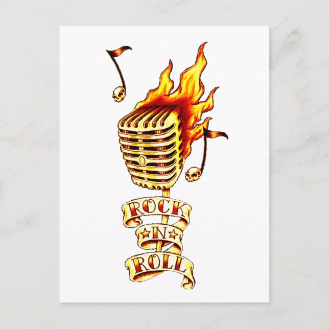 Rock and Roll Microphone Postcard (Front)