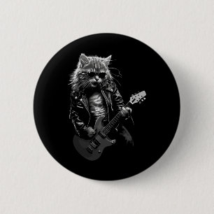 Rock And Roll Music Concert Festival Cat Rock Guit 6 Cm Round Badge