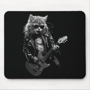 Rock And Roll Music Concert Festival Cat Rock Guit Mouse Pad