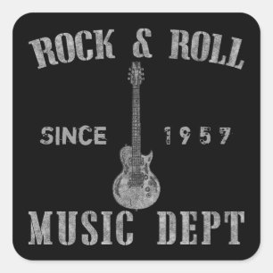 Rock and Roll Music Department Square Sticker