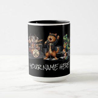 Rock and Roll Pets Band - Funny Animals Concert  Mug