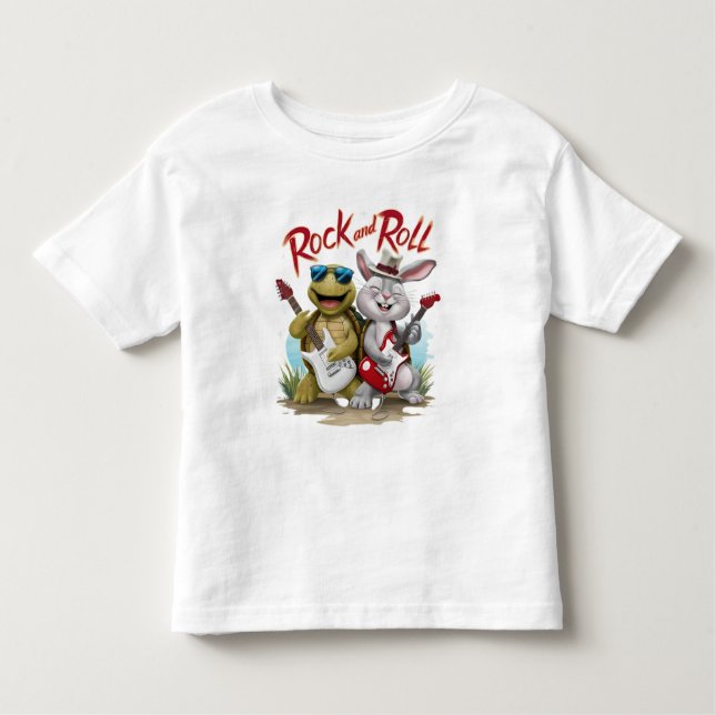 Rock And Roll Rabbit and Tortoise Jam Session Toddler T-Shirt (Front)