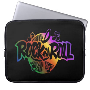 Rock and Roll Rainbow Music Theme Laptop Sleeve