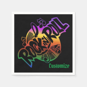 Rock and Roll Rainbow Music Theme Napkin