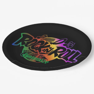Rock and Roll Rainbow Music Theme Paper Plate