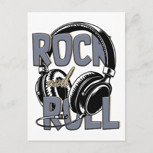 Rock And Roll Retro Music Postcard