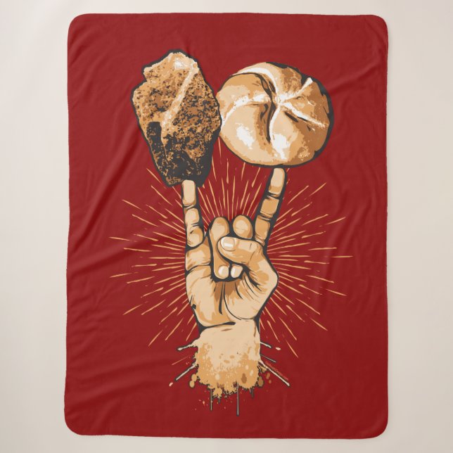 Rock and Roll Sherpa Blanket (Front)