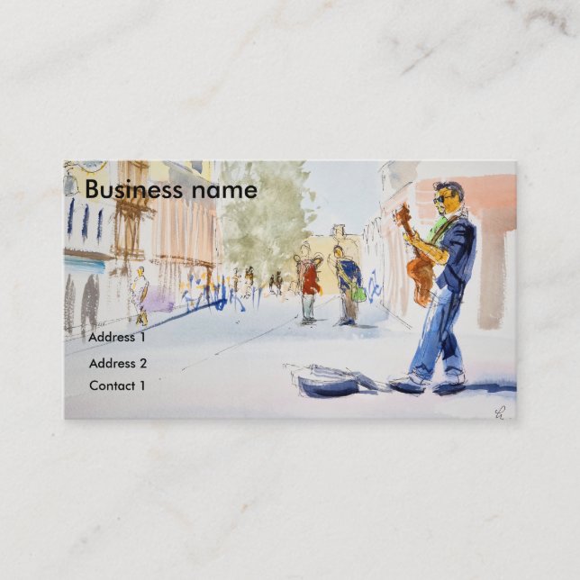 Rock and Roll Singer Guitar Player Business Card (Front)
