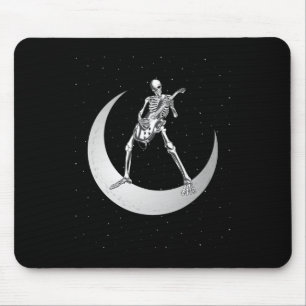 Rock And Roll Skeleton Playing Guitar Rock On Moon Mouse Pad