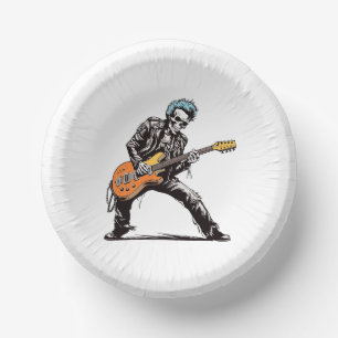 Rock and Roll Skeletons Birthday Party Paper Plate