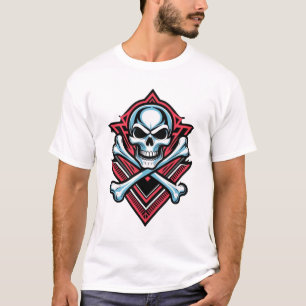 Rock and Roll Skull & Crossbones Tattoo T-Shirt De