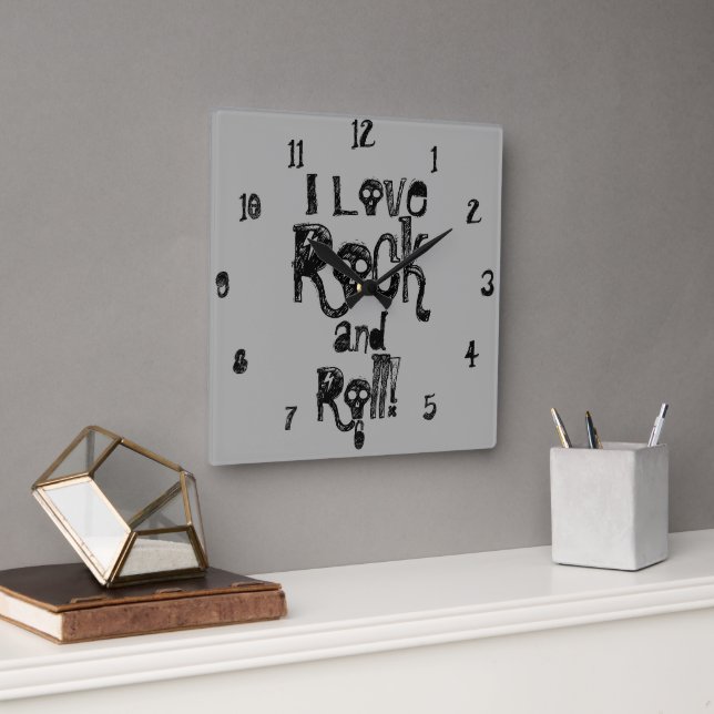 Rock and Roll Skulls Wall Clock (Office)