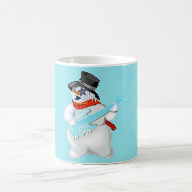 Rock and Roll Snowman Coffee Mug (Center)
