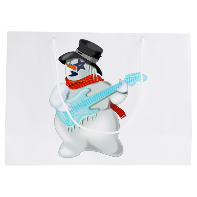 Rock and Roll Snowman Gift Bag (Back)
