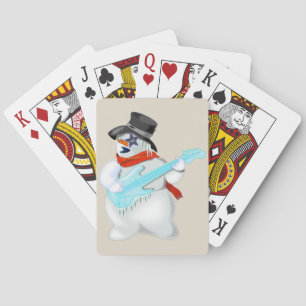 Rock and Roll Snowman Playing Cards