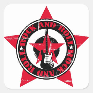 Rock and Roll Square Sticker