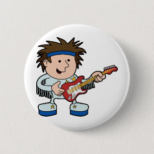rock and roll star 6 cm round badge