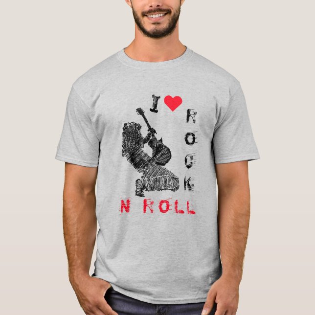 Rock and Roll T-Shirt with Rock Music Guitarist (Front)