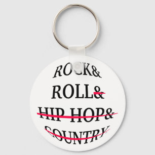 Rock and Roll Text Key Ring