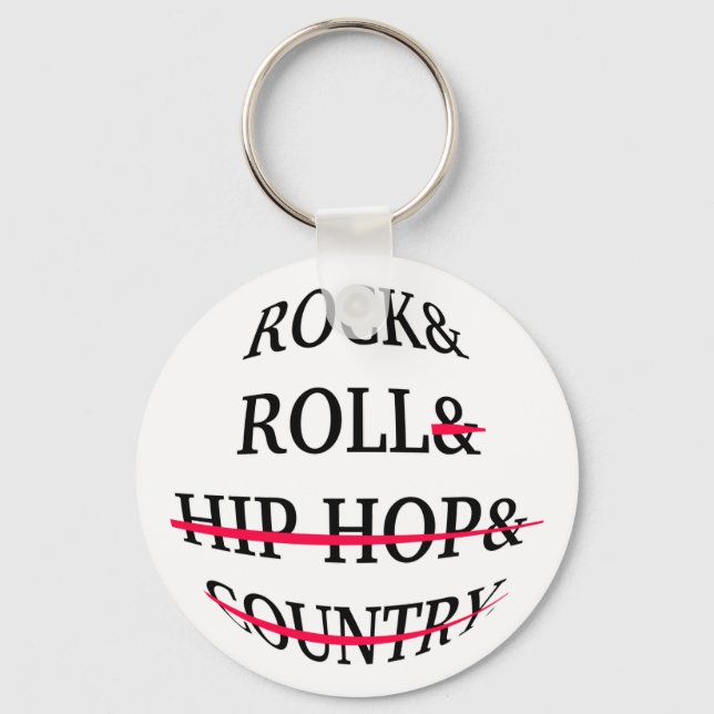 Rock and Roll Text Key Ring (Front)