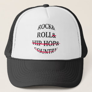 Rock and Roll Text Trucker Hat